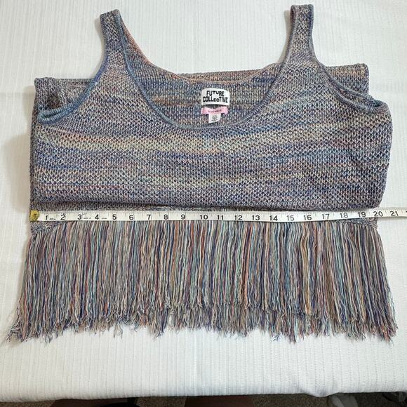 FUTURE COLLECTIVE w Alani Noelle Knit Fringe Midi Tank Dress XXL Boho Multicolor - Picture 6 of 7